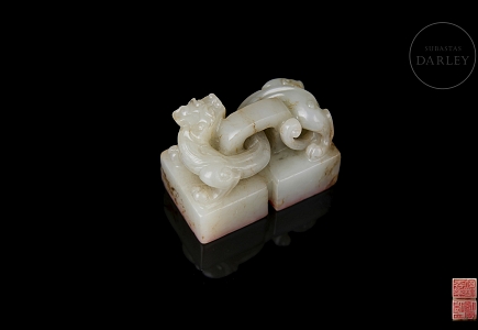 Sello doble de jade de Hetian 