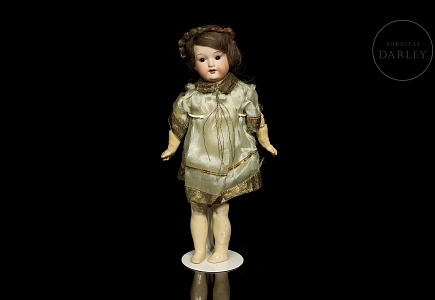 Muñeca de porcelana Armand Marseille, molde clásico 390, Alemania, c. 1910-1920