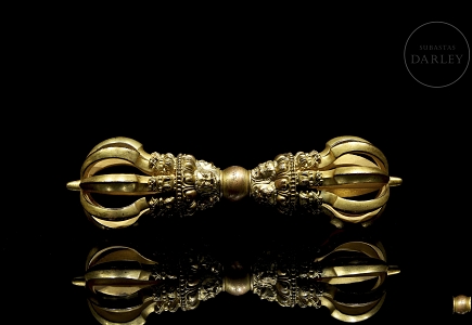 Dorje de bronce dorado, dinastía Qing