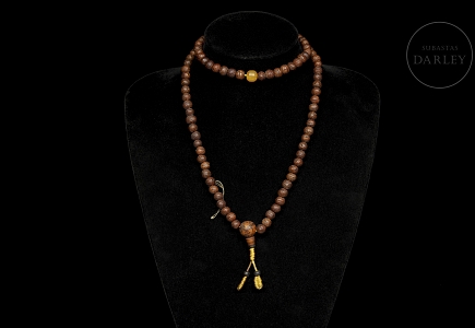 Mala de ciento once cuentas de semillas de Bodhi, Tíbet, s.XX