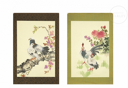 Pareja de pinturas chinas 