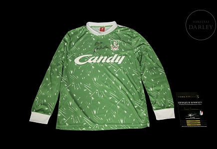 Camiseta portero Liverpool Football Club 1981-1984, Bruce Grobbelar firmada y certificada