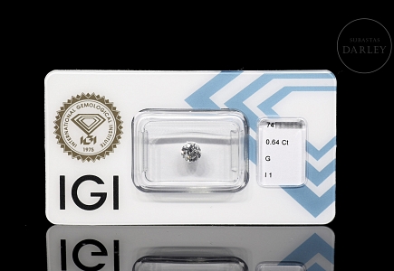 Diamante natural talla brillante, 0.64 ct, certificado IGI