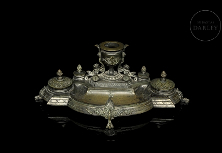 Doble escribanía de bronce francés, s.XIX