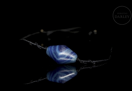 Colgante Dzi de ágata azul, dinastía Liao