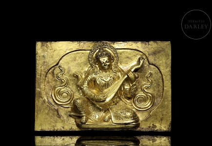 Placa de cobre dorado