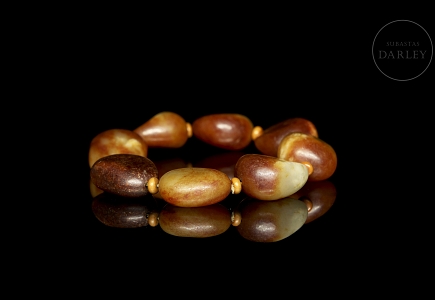Pulsera de ocho cuentas de jade, s.XX