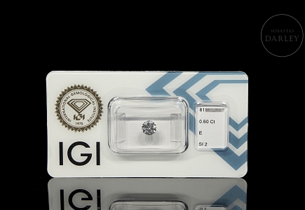 Diamante natural en talla brillante, 0.60 ct, certificado IGI