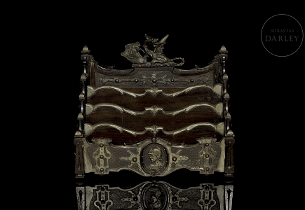 Portacartas de madera y metal, s.XIX