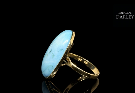 Anillo en oro amarillo 18 k con turquesa