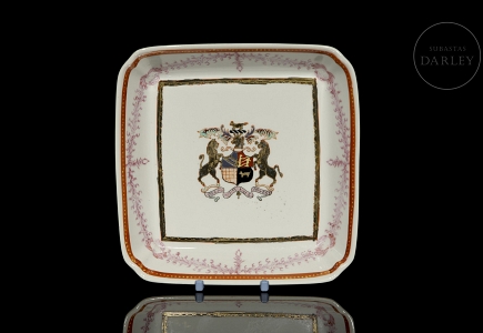 Plato cuadrado de porcelana 