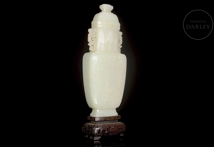 Jarrón de jade blanco de Hetian