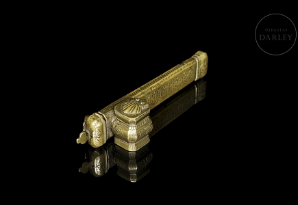 Tintero Otomano de viaje con portaplumas, s.XIX