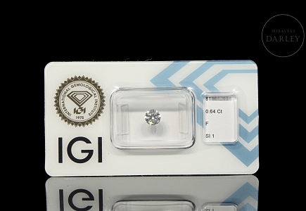 Diamante natural en talla brillante, 0.64 ct, certificado IGI