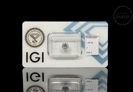 Diamante natural en talla brillante, 1.00 ct, certificado IGI