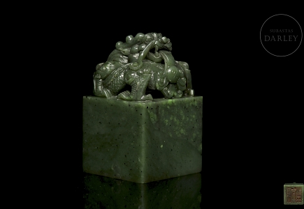 Sello de verde jade espinaca