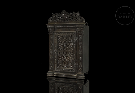 Gabinete de pared de madera y hierro fundido, s.XIX