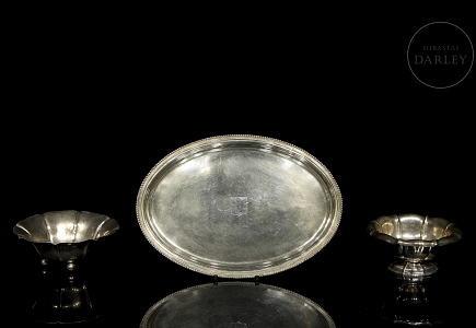 Conjunto de tres piezas de plata, s.XX