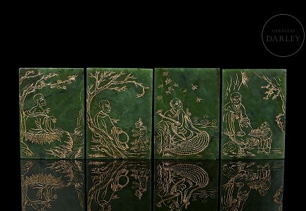 Álbum de hojas de jade verde espinaca 