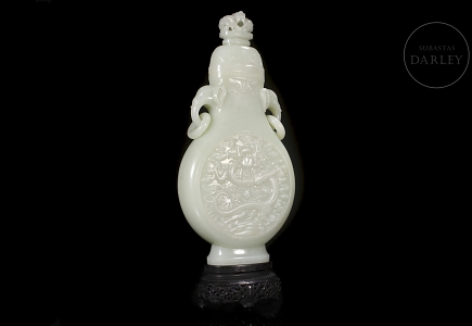 Jarrón de jade blanco de Hetian
