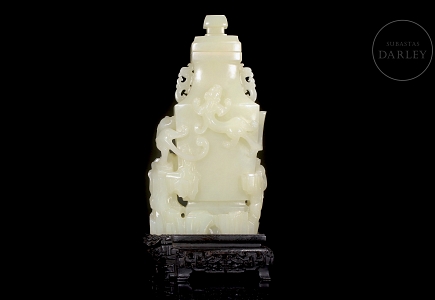 Jarrón de jade blanco de Hetian 