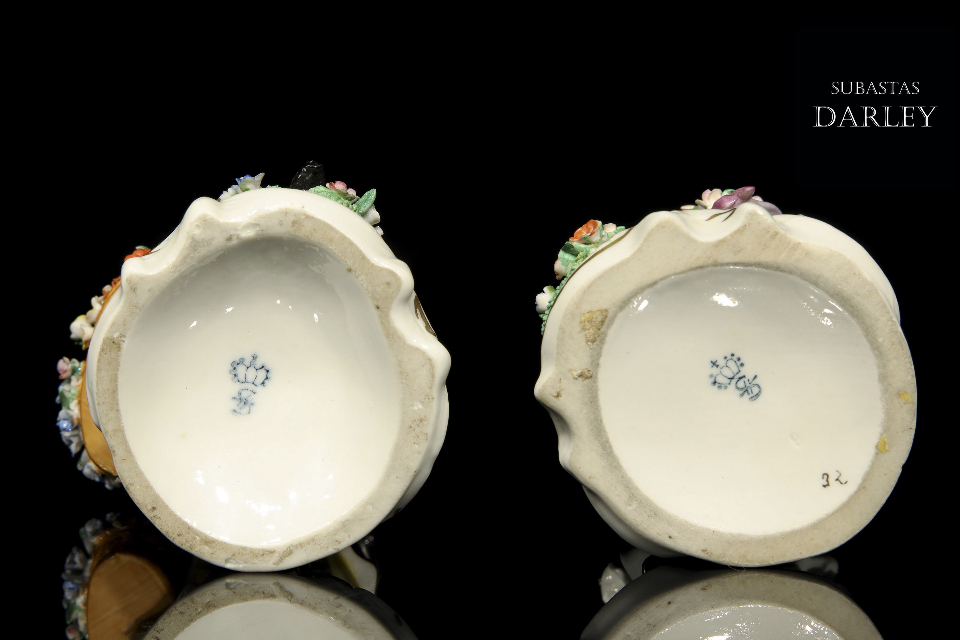 Pair of German porcelain, Sitzendorf, 19th century
