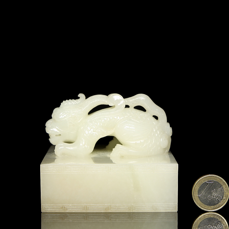 Sello de jade blanco tallado