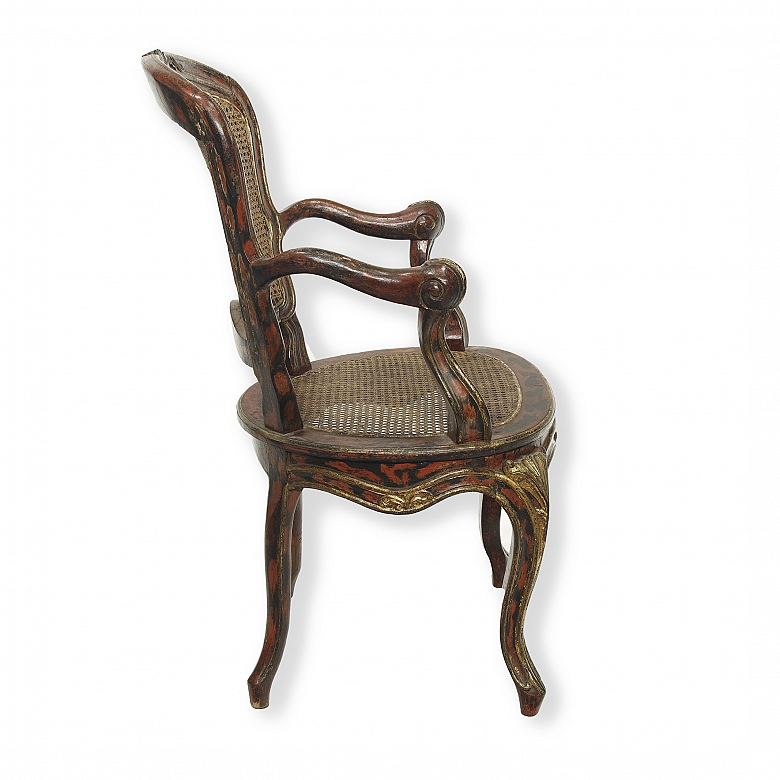 Louis XV style cane armchair, late 19th century - 1