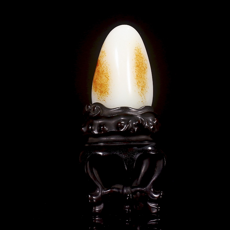 Roca de jade blanco de Hetian, dinastía Qing