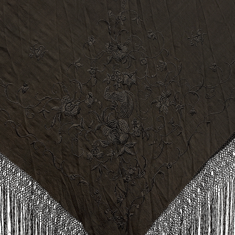Mantón de Manila negro, s.XX