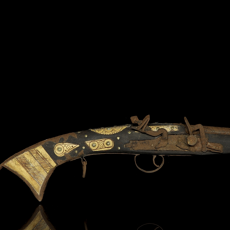 Decorative flintlock rifle in the Moukahla style, 20th century