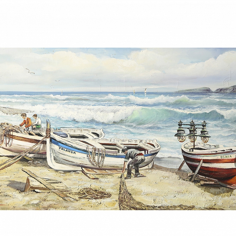 Quimet Sabaté Casanova (1936–2024), “Boats on the Shore”