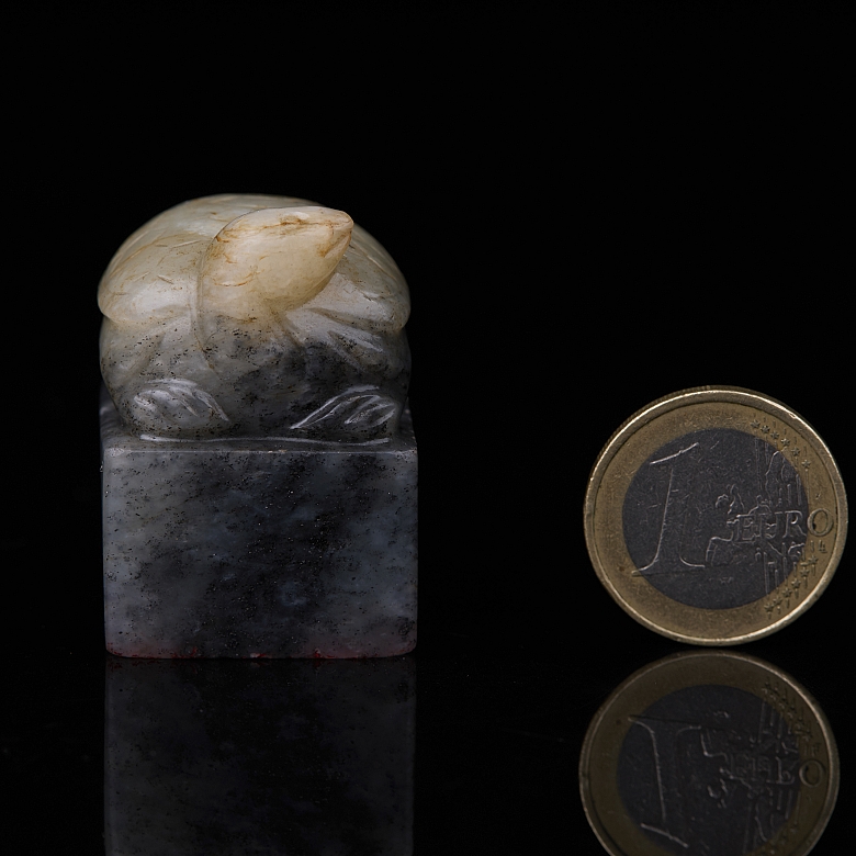 Sello de jade gris de Hetian