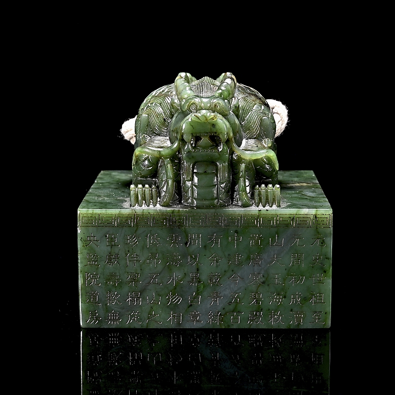 Gran sello de jade espinaca 