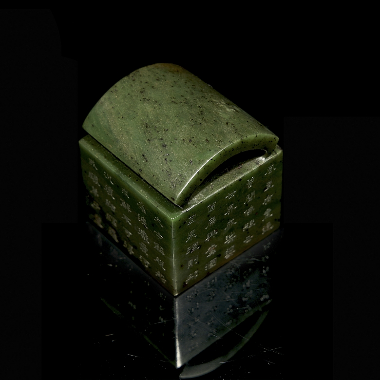 Sello de jade verde espinaca 