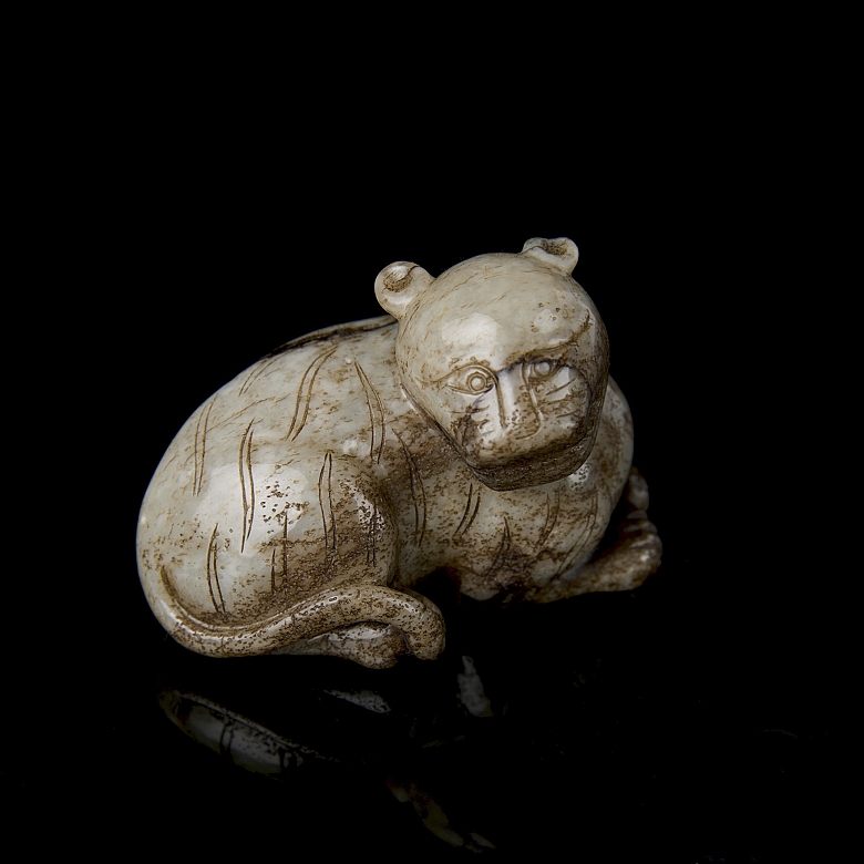 Carved jade figurine ‘Crouching Tiger’, Ming dynasty