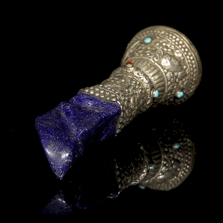 Sello de plata y lapislázuli, Tíbet, s.XIX-XX