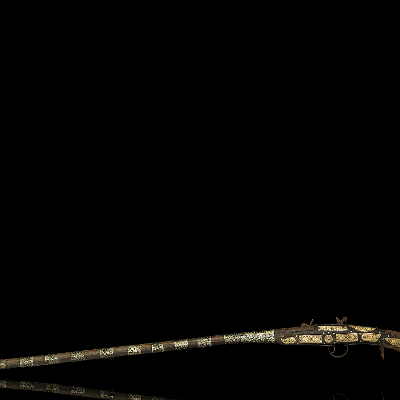 Decorative flintlock rifle in the Moukahla style, 20th century