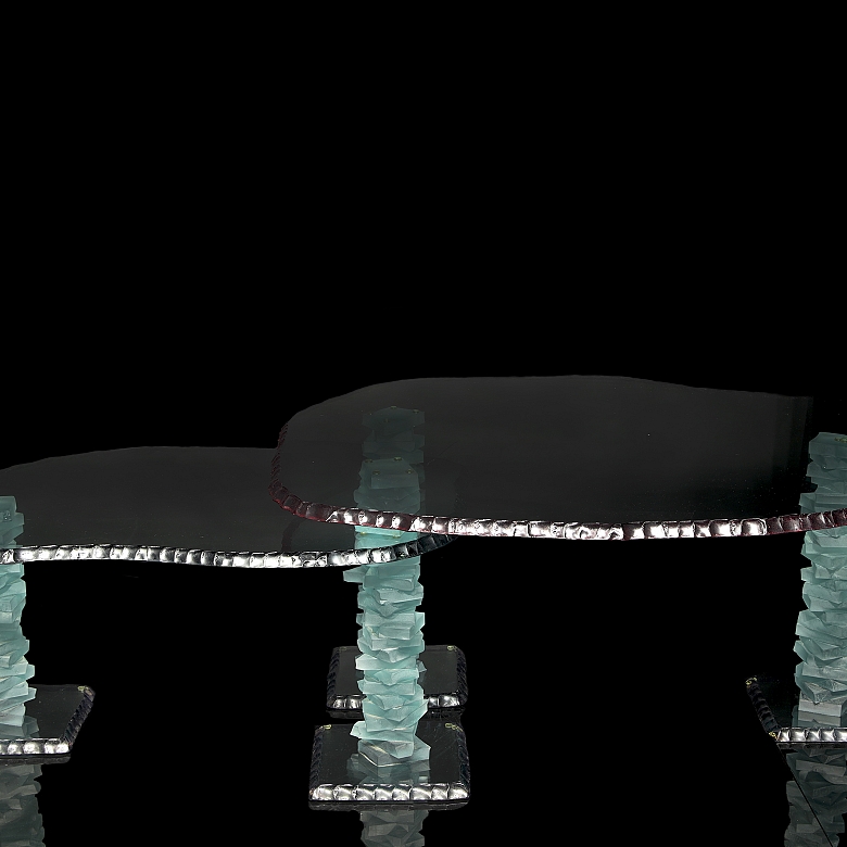 Mesa de cristal siguiendo el estilo de Danny Lane, s.XX