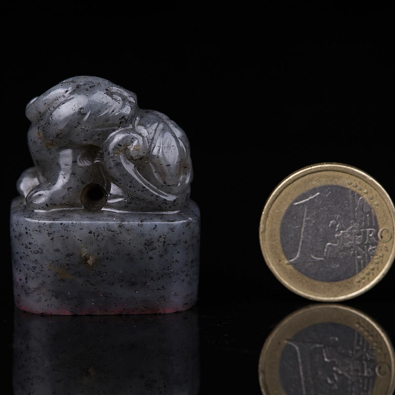 Sello de jade gris de Hetian