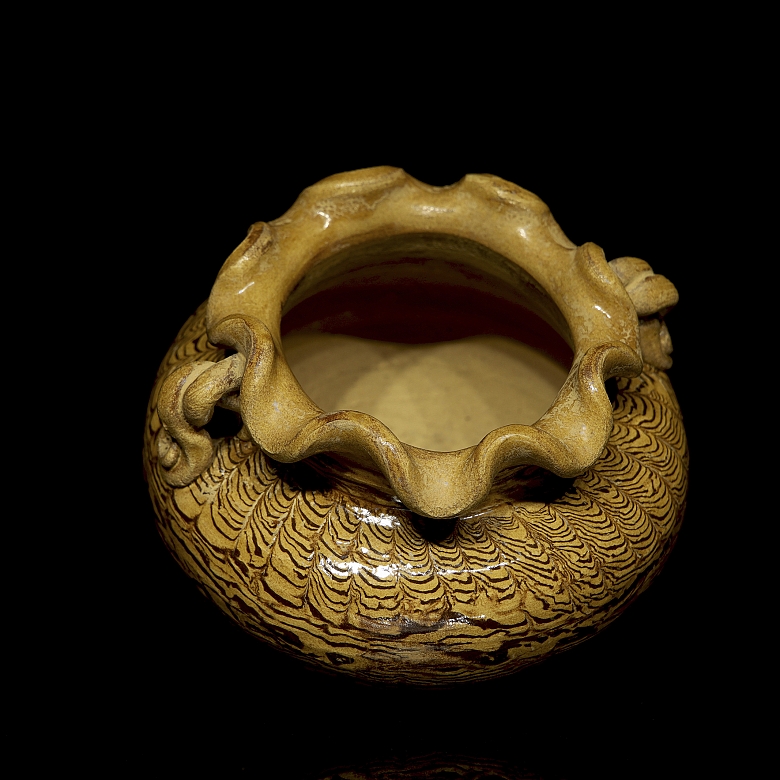 Recipiente de cerámica esmaltada, estilo Tang - 4