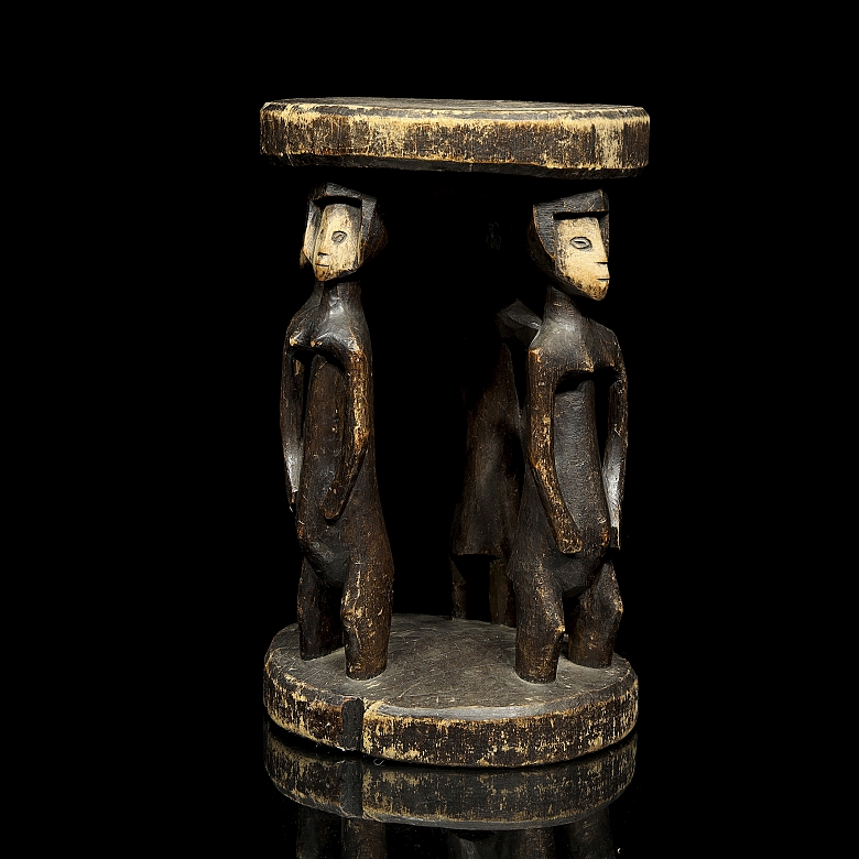 Taburete ceremonial, cultura Hemba, R.D. del Congo, s.XX