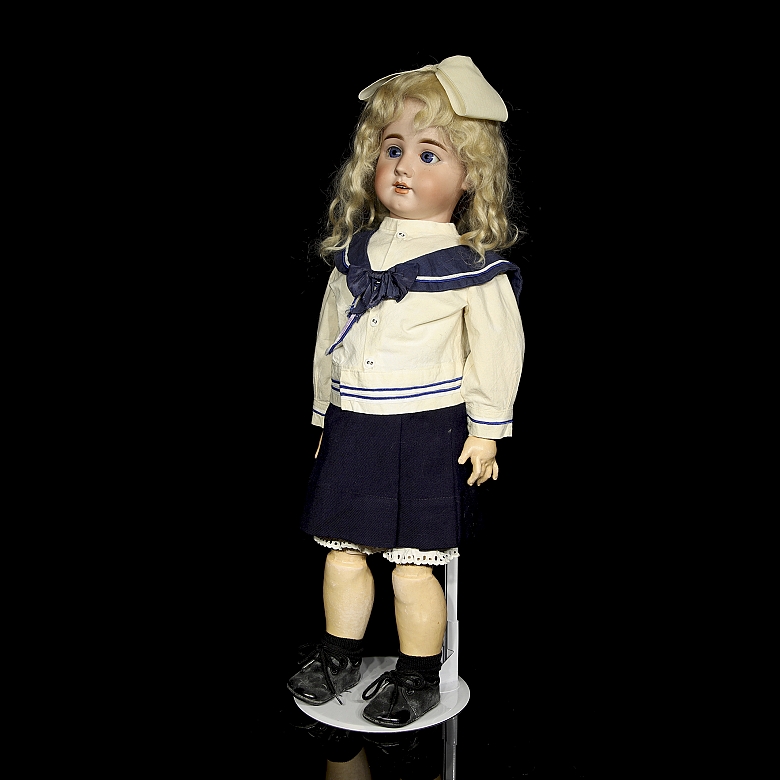 Recknagel, Muñeca parlante de porcelana DEP, molde de Rempel & Alt, Turingia, c. 1905-1914