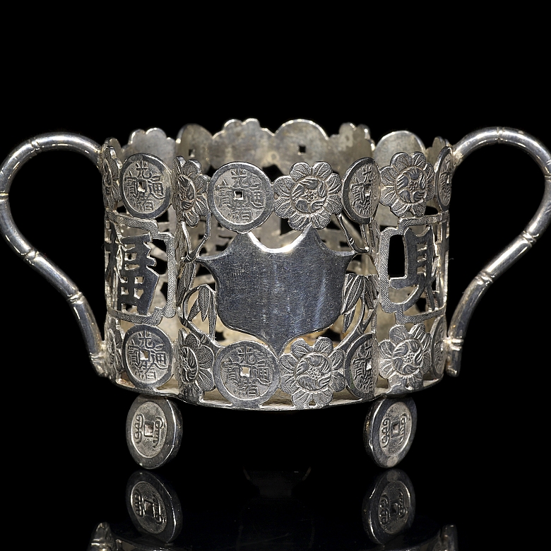 Recipiente de plata china 