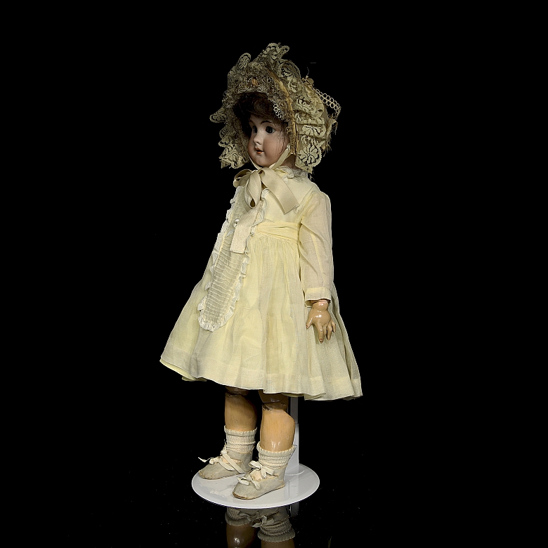 Muñeca de porcelana, serie de exportación D. E. P., Alemania, c. 1895-1905