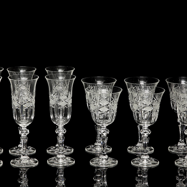 Bohemian glassware set, 20th century