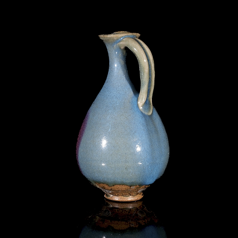 Jarra de cerámica esmaltada, horno Jun, estilo Song