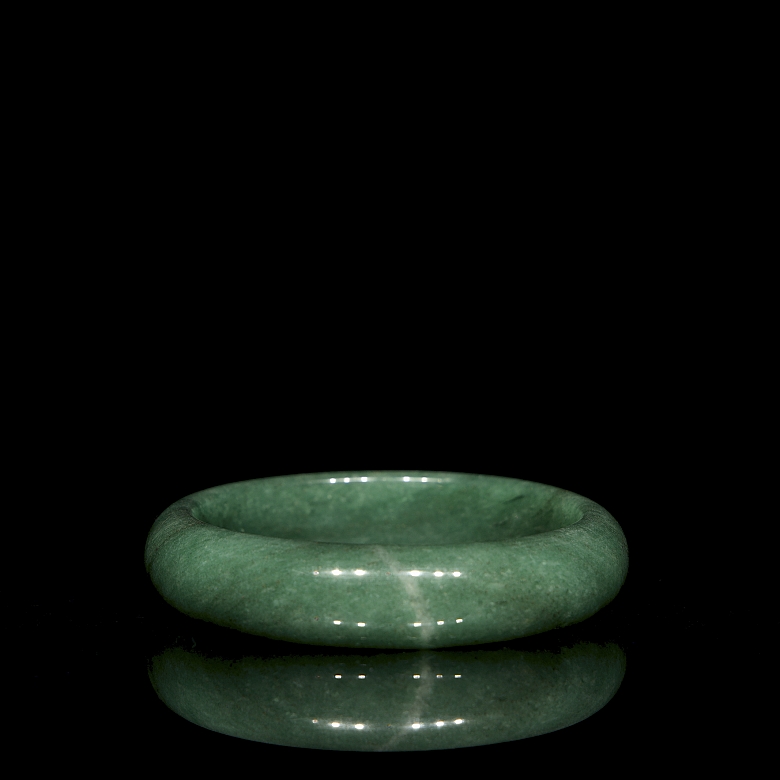 Green jade bangle, 20th century