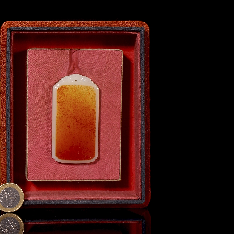 Hetian white jade plaque, Qing dynasty