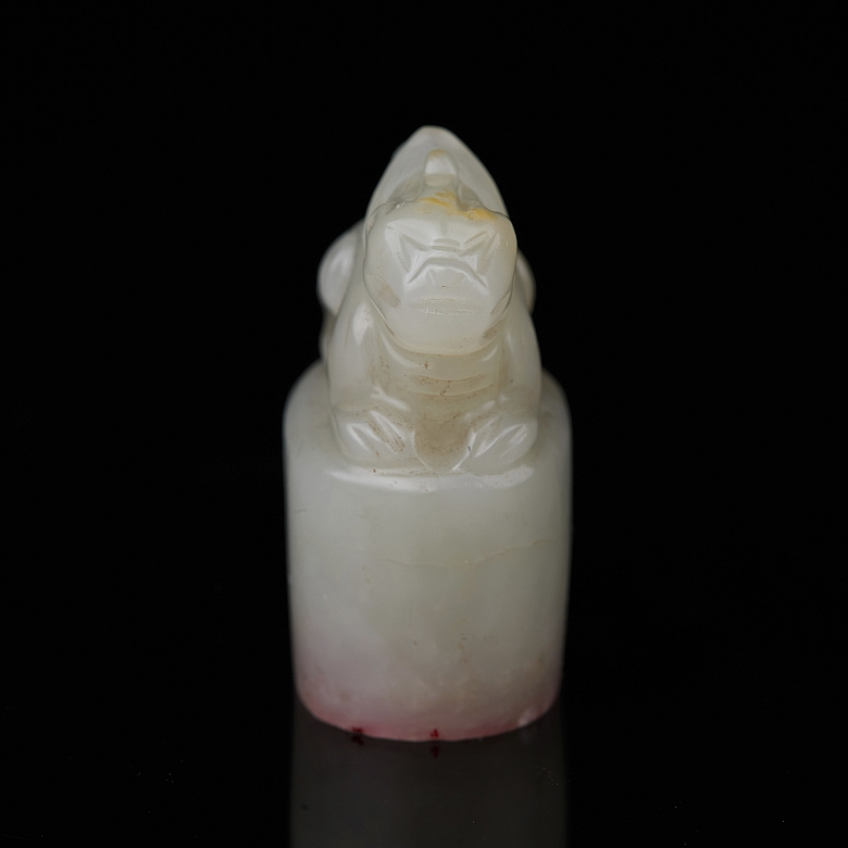 Sello oval de jade blanco de Hetian